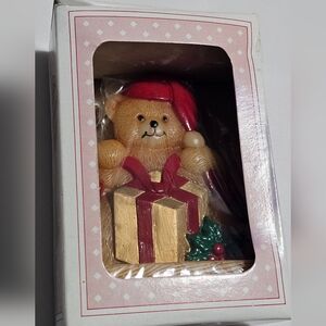 Festive Bear Ornament with Gift